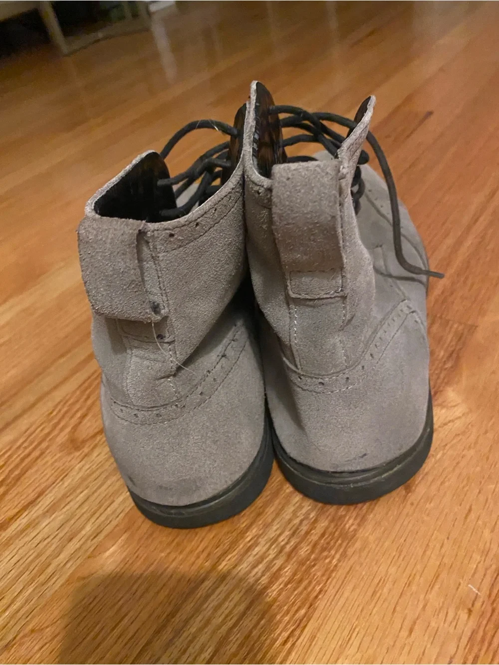 Calvin Klein Men's Grey Suede Lace-Up Chukka Boots 13